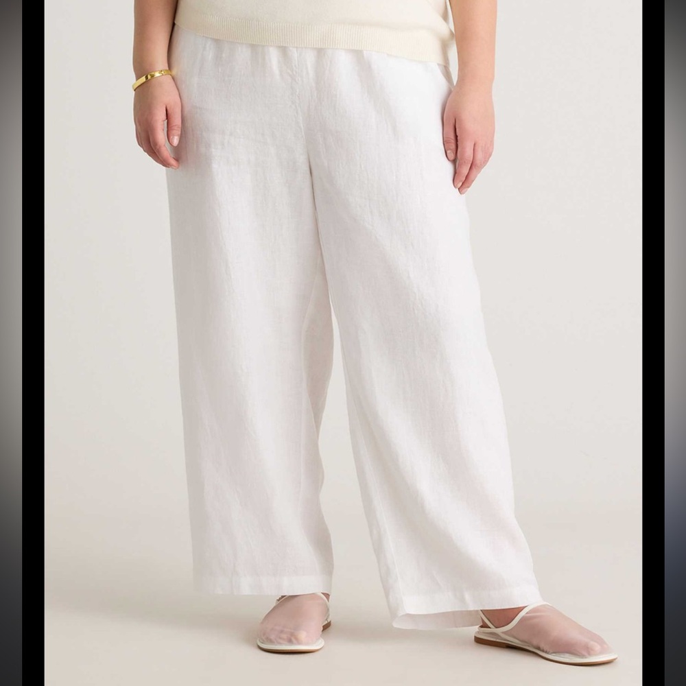 Women's White Linen Pants